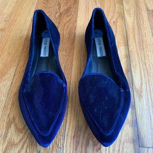 Navy Blue velvet flats